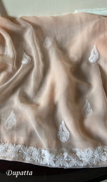 将图像加载到图库查看器中, Women's Lucknowi Handcrafted Faux-Georgette Chikankari Suit Material - HONC0263006