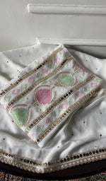 Load image into Gallery viewer, Women's Lucknowi Handcrafted Viscose Georgette Unstitched Chikankari Kurta and Dupatta Set- HONC0329581