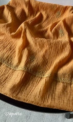 Load image into Gallery viewer, Women's Lakhnavi Handcrafted Mul Chanderi Semi - Stitched Kurta And Dupatta Set- HONC0305150