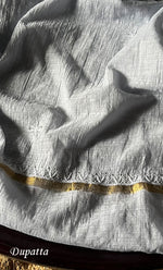 Load image into Gallery viewer, Women's Lakhnavi Handcrafted Chanderi Silk Semi - Stitched Anarkali And Dupatta Set - HONC0273150