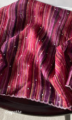 Load image into Gallery viewer, Women's Lakhnavi Handcrafted Chanderi Silk Semi - Stitched Kurta And Dupatta Set - HONC0312994