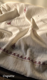 Load image into Gallery viewer, Women's Lakhnavi Handcrafted Maheshwari Mul Chanderi Unstitched Kurta And Dupatta Set - HONC0271873