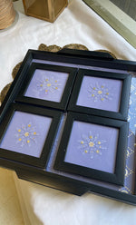 Load image into Gallery viewer, Chikankari Tray with Four Coasters - HONCO295533