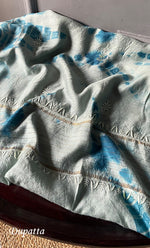 将图像加载到图库查看器中, Women's Lakhnavi Handcrafted Munga Silk Chikankari Kurta And Dupatta Set- HONC0285357
