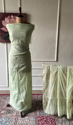Load image into Gallery viewer, Women's Lakhnavi Handcrafted Chanderi Silk Unstitched Chikankari Full Suit - HONC0351094
