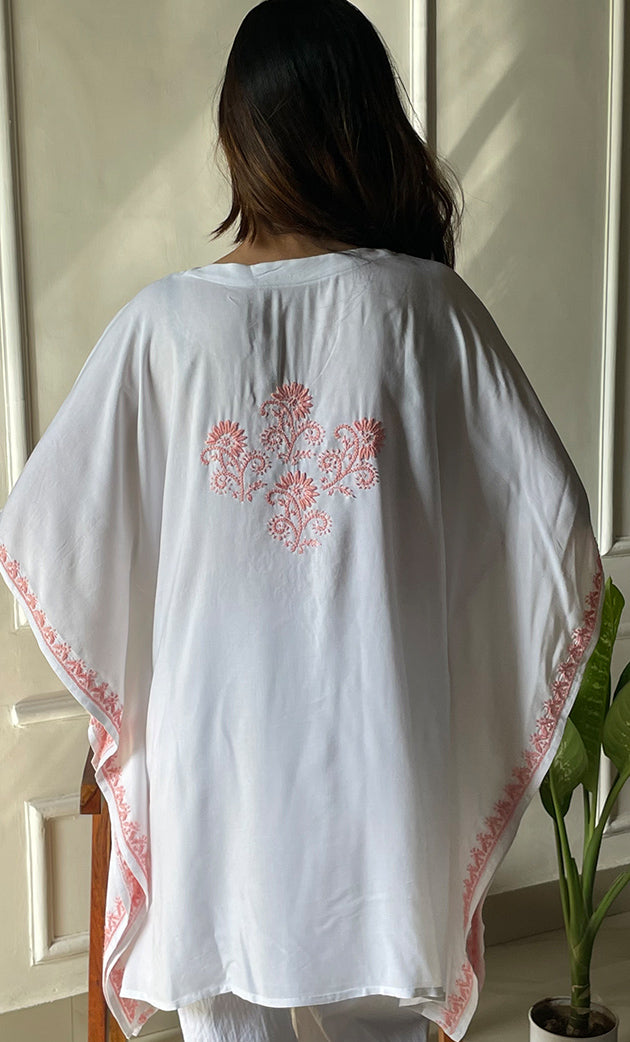 Women's Lucknowi Handcrafted Cotton Chikankari Kaftan - HONC0297349