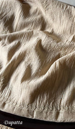 将图像加载到图库查看器中, Women's Lakhnavi Handcrafted Mul Chanderi Chikankari Semi Stitched Anarkali And Dupatta Set- HONC0286668