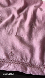 Load image into Gallery viewer, Aaliyah Women's Lakhnavi Handcrafted Mul Chanderi Semi - Stitched Kurta And Dupatta Set - HONC0253630