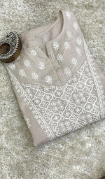 将图像加载到图库查看器中, Women's Lucknowi Handcrafted Cotton Chikankari Kurti -  HONC0213269