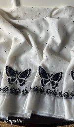 Load image into Gallery viewer, Titlee Women's Lakhnavi Handcrafted Mul Chanderi Unstitched Kurta And Dupatta Set - HONC0288847