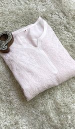Load image into Gallery viewer, Pari Women's Lucknowi Handcrafted Muslin Chikankari Kurti - HONC0204809