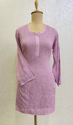 Load image into Gallery viewer, Women's Lucknowi Handcrafted Viscose Georgette Chikankari Top - HONC0153197
