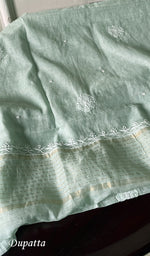Load image into Gallery viewer, Women's Lakhnavi Handcrafted Mul Chanderi Semi - Stitched Kurta And Dupatta Set - HONC0200719