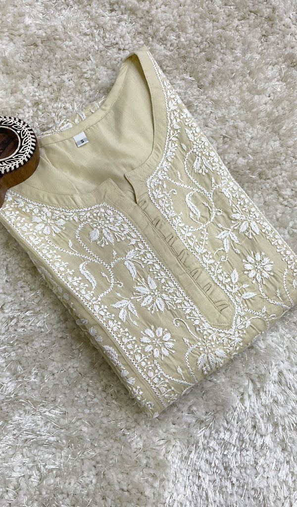 Iqra Women's Lucknowi Handcrafted Cotton Chikankari Kurti - HONC0141262
