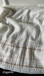 Load image into Gallery viewer, Haaniya Women's Lakhnavi Handcrafted Mul Chanderi Unstitched Kurta And Dupatta Set - HONC0283626