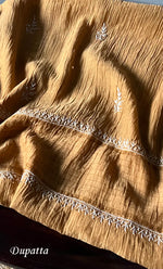 Load image into Gallery viewer, Women's Lakhnavi Handcrafted Mul Chanderi Semi - Stitched Kurta And Dupatta Set - HONC0284760