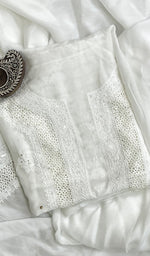Load image into Gallery viewer, Women's Lakhnavi Handcrafted Muslin Chikankari Kurta And Dupatta Set - HONC0108139