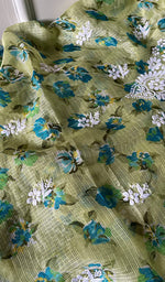 将图像加载到图库查看器中, Women's Lakhnavi Handcrafted Kota Cotton Chikankari Unstitched Kurti Fabric - HONC0268825