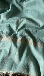 将图像加载到图库查看器中, Women's Lakhnavi Handcrafted Mul Chanderi Chikankari Full Suit Material - HONC0271180