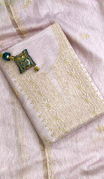 将图像加载到图库查看器中, Women's Lakhnavi Handcrafted Mul Chanderi Kurta And Dupatta Set - HONC0117553