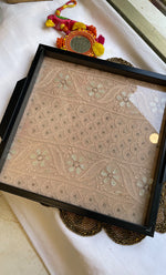 Load image into Gallery viewer, Chikankari Tray with Four Coasters - HONC0254716