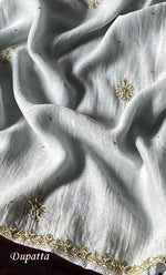 Load image into Gallery viewer, Women's Lakhnavi Handcrafted Mul Chanderi Unstitched Kurta And Dupatta Set- HONC0312985