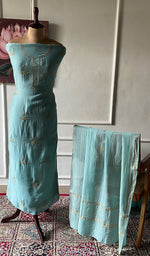 Load image into Gallery viewer, Women's Lakhnavi Handcrafted Chanderi Silk Unstitched Chikankari Full Suit - HONC0345273