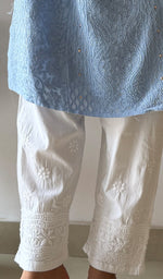 Load image into Gallery viewer, Women's Lucknowi Handcrafted Linen Cotton Chikankari Pant - HONC0373800