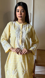 Load image into Gallery viewer, Amanat Women's Lucknowi Handcrafted Cotton Chikankari Kurti - HONC0225123