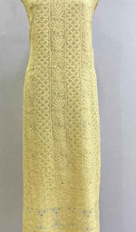 将图像加载到图库查看器中, Women's Lakhnavi Handcrafted Viscose Georgette Chikankari Unstitched Kurti Fabric - HONC0206903