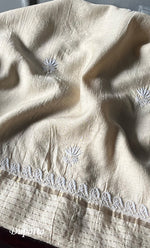 Load image into Gallery viewer, Women's Lakhnavi Handcrafted Munga Silk Semi - Stitched Chikankari Anarkali And Dupatta Set- HONC0283172