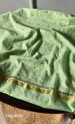 Load image into Gallery viewer, Women's Lakhnavi Handcrafted Mul Chanderi Unstitched Kurta And Dupatta Set- HONC0301667