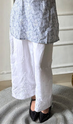 将图像加载到图库查看器中, Women's Lucknowi Handcrafted Cotton Chikankari Palazzo - HONC0343087