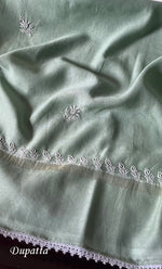 Load image into Gallery viewer, Women's Lakhnavi Handcrafted Maheshwari Mul Chanderi UnStitched Kurta And Dupatta Set - HONC0286686