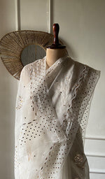 将图像加载到图库查看器中, Women's Lucknowi Handcrafted Pure Organza Silk Chikankari Saree - HONC0355016