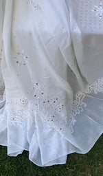 Load image into Gallery viewer, Women's Lakhnavi Handcrafted Viscose Georgette Chikankari Saree - HONC0208447