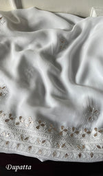 Load image into Gallery viewer, Women's Lucknowi Handcrafted Viscose Georgette Chikankari Anarkali and Dupatta Set- HONC0271319