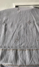 Load image into Gallery viewer, Women's Lakhnavi Handcrafted Maheshwari Mul Chanderi Unstitched Chikankari Full Suit Material - HONC0276232