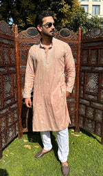 Load image into Gallery viewer, Men's Lucknowi Handcrafted Cotton Chikankari Kurta - HONC0335263