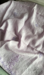 Load image into Gallery viewer, Saziya Women's Lakhnavi Handcrafted Mul Chanderi Semi - Stitched Kurta And Dupatta Set - HONC0253599