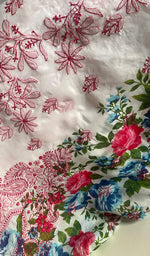 将图像加载到图库查看器中, Women's Lakhnavi Handcrafted Cotton Chikankari Unstitched Kurti Fabric - HONC0284339