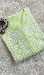 Load image into Gallery viewer, Women's Lucknowi Handcrafted Cotton Chikankari Kurti - HONC0164273