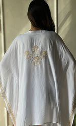 将图像加载到图库查看器中, Women's Lucknowi Handcrafted Cotton Chikankari Kaftan - HONC0297333