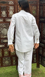 将图像加载到图库查看器中, Shama Women's Lakhnavi Handcrafted Cotton Chikankari Top And Palazzo Set - HONC0267504