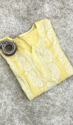 Load image into Gallery viewer, Rusdha Women's Lucknowi Handcrafted Modal Cotton Chikankari Kurti - HONC0229733