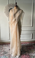 将图像加载到图库查看器中, Women's Lucknowi Handcrafted Pure Organza Silk Chikankari Saree - HONC0321768