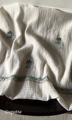 Load image into Gallery viewer, Titlee Women's Lakhnavi Handcrafted Unstitched Mul Chanderi Kurta And Dupatta Set - HONC0260939