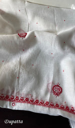 将图像加载到图库查看器中, Women's Lakhnavi Handcrafted Mul Chanderi Unstitched Kurta And Dupatta Set - HONC0284791