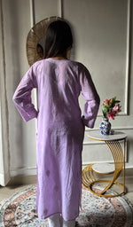 Load image into Gallery viewer, Women's Lakhnavi Handcrafted Cotton Chikankari Kurti - HONC0343824