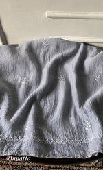 将图像加载到图库查看器中, Women's Lakhnavi Handcrafted Mul Chanderi Semi - Stitched Kurta And Dupatta Set - HONC0339043